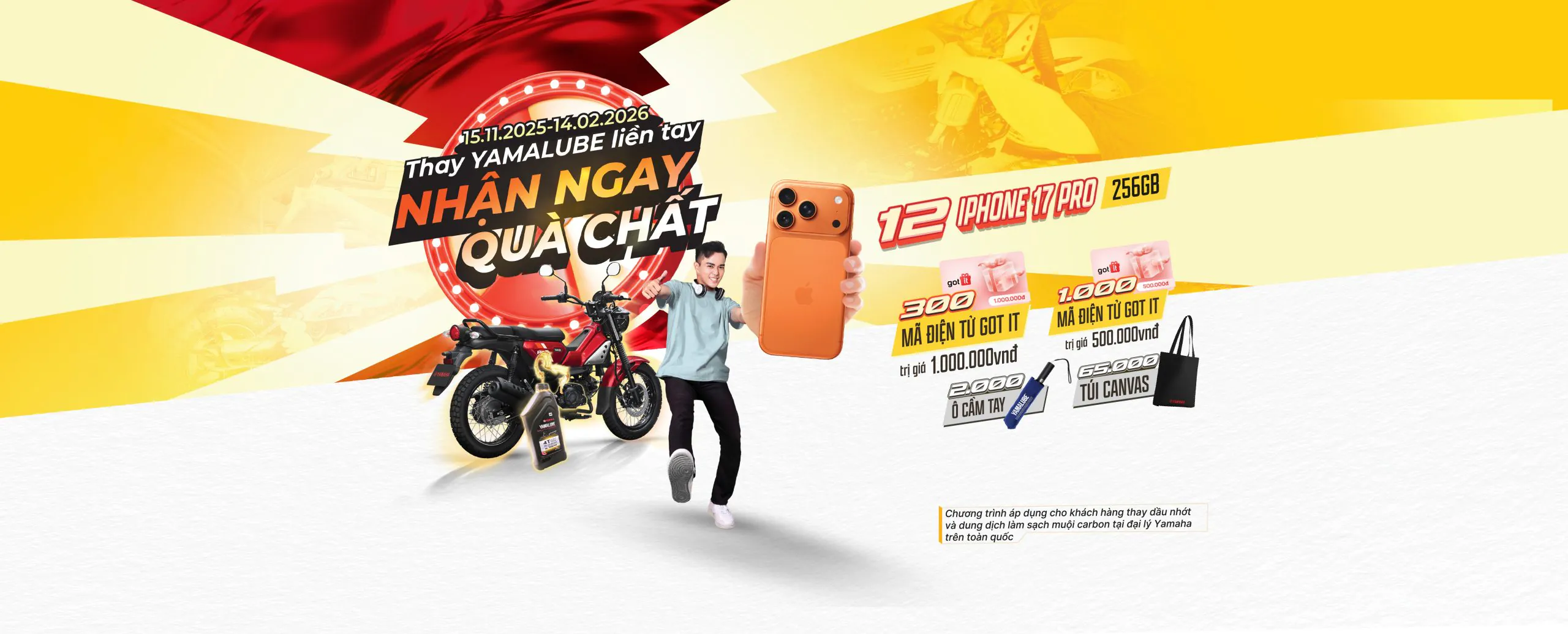 CHƯƠNG TRÌNH KHUYẾN MẠI ” THAY YAMALUBE LIỀN TAY – NHẬN NGAY QUÀ CHẤT”